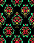 Folk Red Cherry Laurel Swag Rug