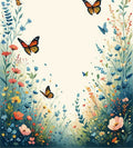 Whimsical Butterflies Wildflowers Meadow Design Rug