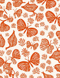 Orange Winged Creatures Pattern Rug