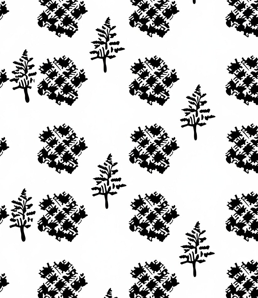 Black Pine Grove Minimalist Rug