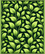 Vibrant Leaf Pattern With Green Border Rug