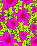Bold Floral Pattern Pink And Lime Rug