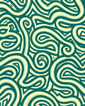 Teal Swirl Stripe Abstract Rug