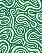 Teal Swirl Stripe Abstract Rug
