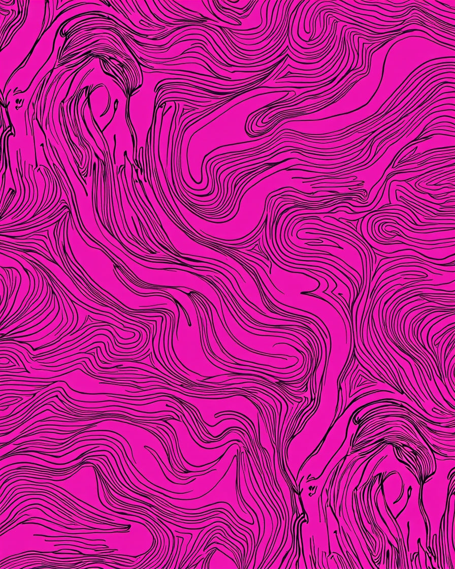 Vibrant Pink Abstract Swirl Pattern Rug