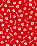 Red White Candy Cane Flower Medley Rug