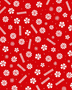 Red White Candy Cane Flower Medley Rug
