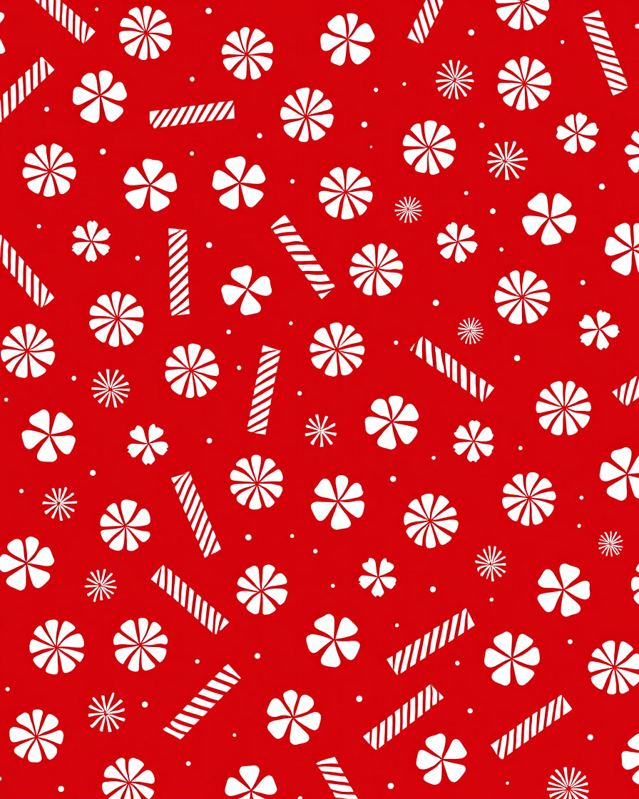 Red White Candy Cane Flower Medley Rug