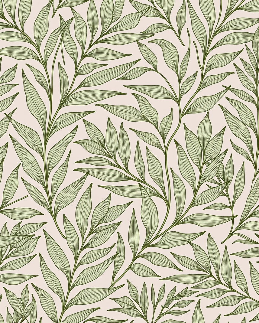 Green Leafy Vine Pattern Rug