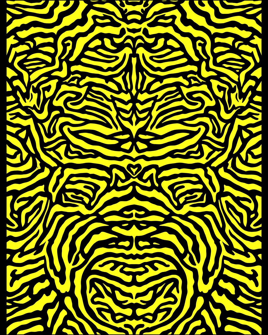 Vibrant Yellow Zebra Stripe Abstract Rug