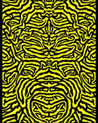 Vibrant Yellow Zebra Stripe Abstract Rug