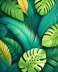Tropical Leaf Pattern Design Rug