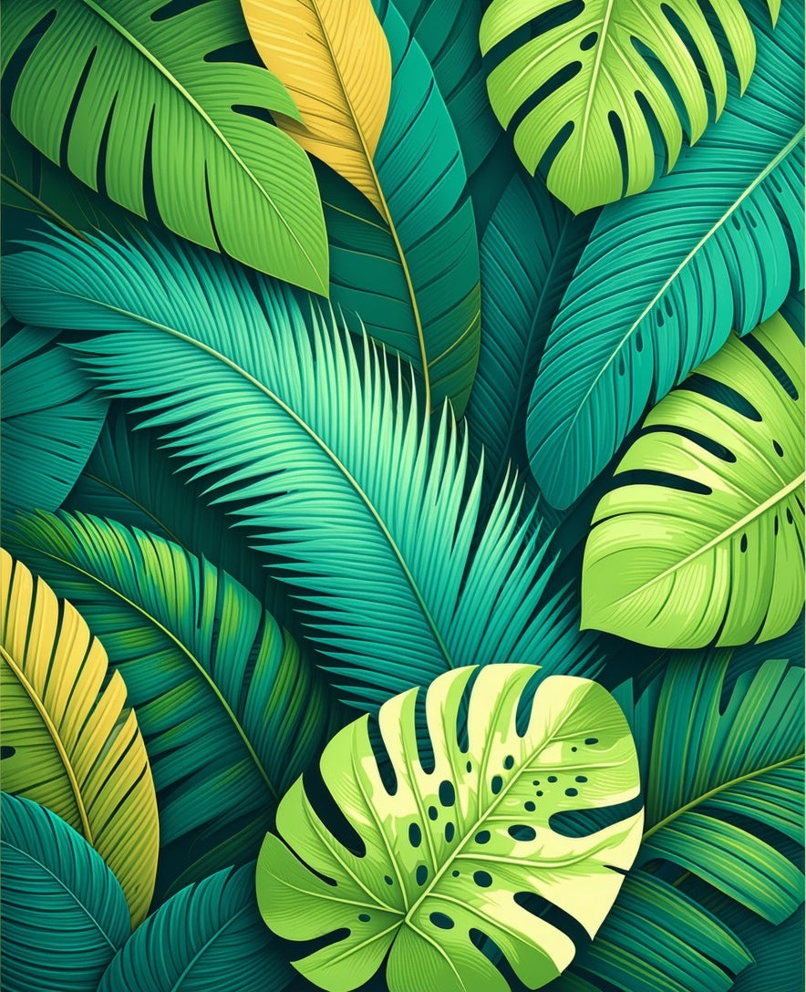 Tropical Leaf Pattern Design Rug