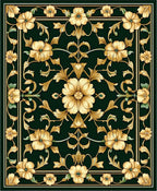 Golden Floral Scroll Classic Rug