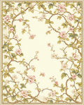 Vintage Pink Blossom Vine Design Rug