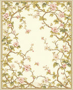 Vintage Pink Blossom Vine Design Rug