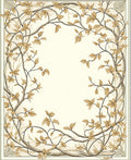 Elegant Floral Vine With Golden Leaves Rug