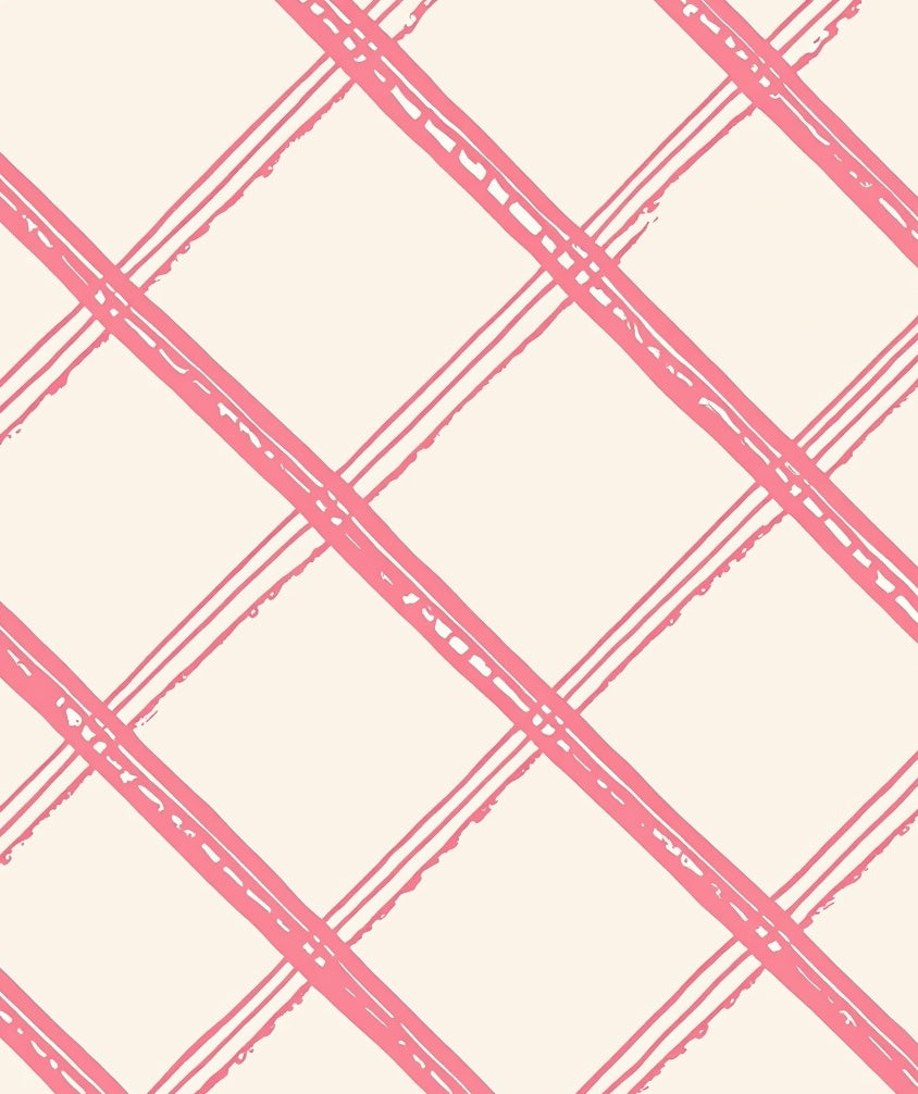 Pink Striped Diagonal Line Pattern Rug