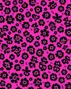 Bold Black Floral Print Rug