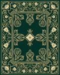 Elegant Golden Floral Outline Rug