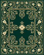 Elegant Golden Floral Outline Rug