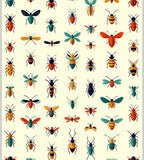 Whimsical Insect Patterned Pastel Rug