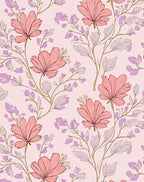 Delicate Floral Vine Pattern Rug
