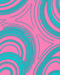 Pastel Pink Aqua Swirl Pattern Rug