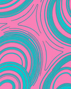 Pastel Pink Aqua Swirl Pattern Rug