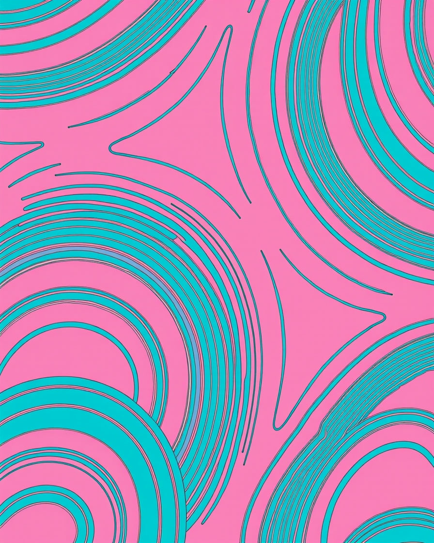 Pastel Pink Aqua Swirl Pattern Rug