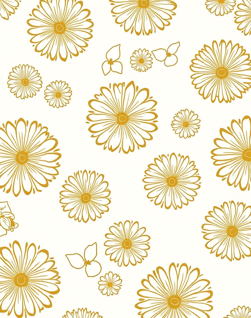 Golden Daisy Floral Pattern Rug