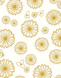 Golden Daisy Floral Pattern Rug