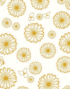 Golden Daisy Floral Pattern Rug