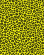 Bright Yellow Black Animal Print Rug