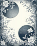Monochromatic Floral Swirl Scroll Rug