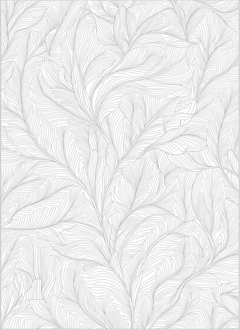 Minimalist Leaf Vine Contour Pattern Rug