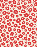Red Blossom Pattern 50s Style Rug