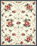 Ornate Floral Vines Patterned Rug