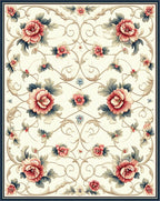 Ornate Floral Vines Patterned Rug