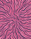 Pink Navy Abstract Zebra Stripes Rug