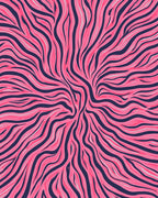 Pink Navy Abstract Zebra Stripes Rug
