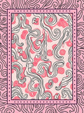 Whimsical Pink Flow Art Pattern Rug