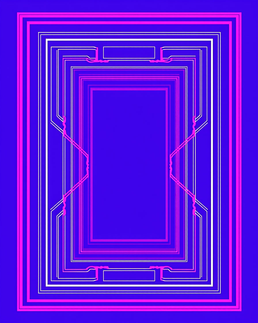 Modern Rectangular Line Art Rug