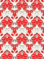 Red Floral Symmetry Pattern Rug