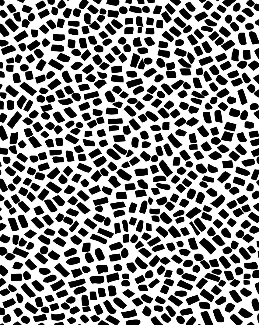 Abstract Black Pebble Pattern Rug