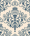 Classic Damask Swirl Motif Rug