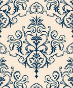 Classic Damask Swirl Motif Rug