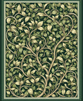Classic Green Botanical Vine Rug