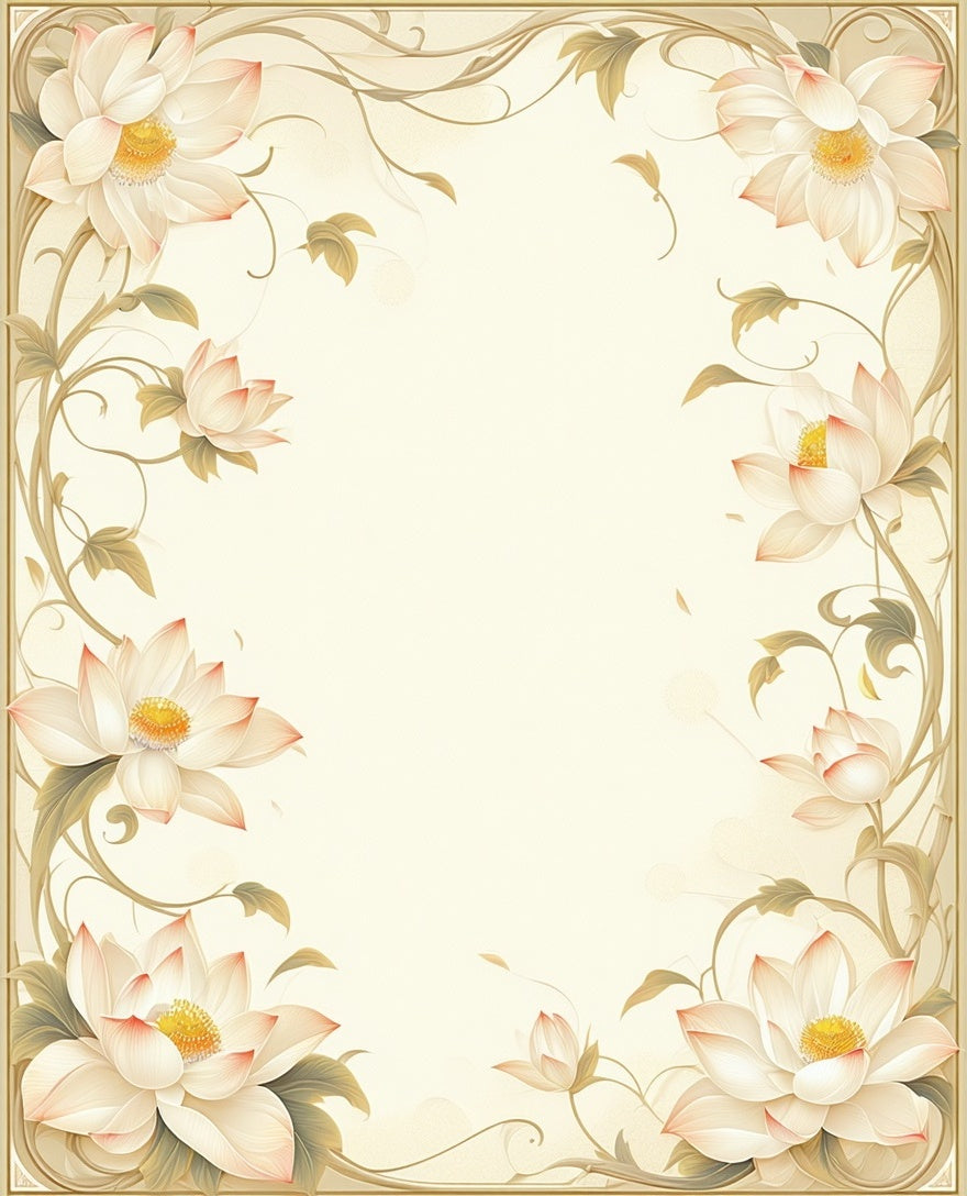 Elegant Floral Lotus Vine Pattern Rug
