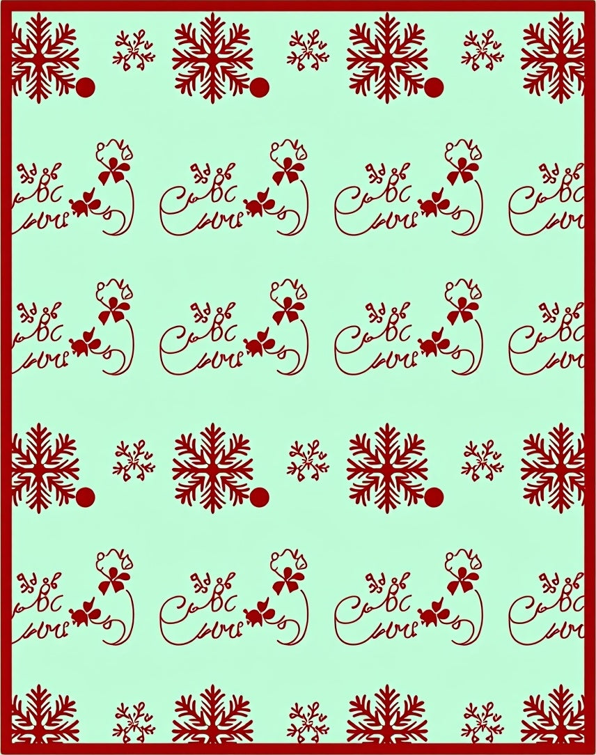 Crimson Snowflake Repeating Figure Rug
